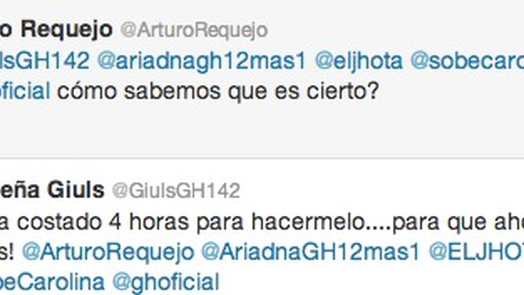 Arturo Requejo pone en duda que la cuenta de Giuls sea de ella