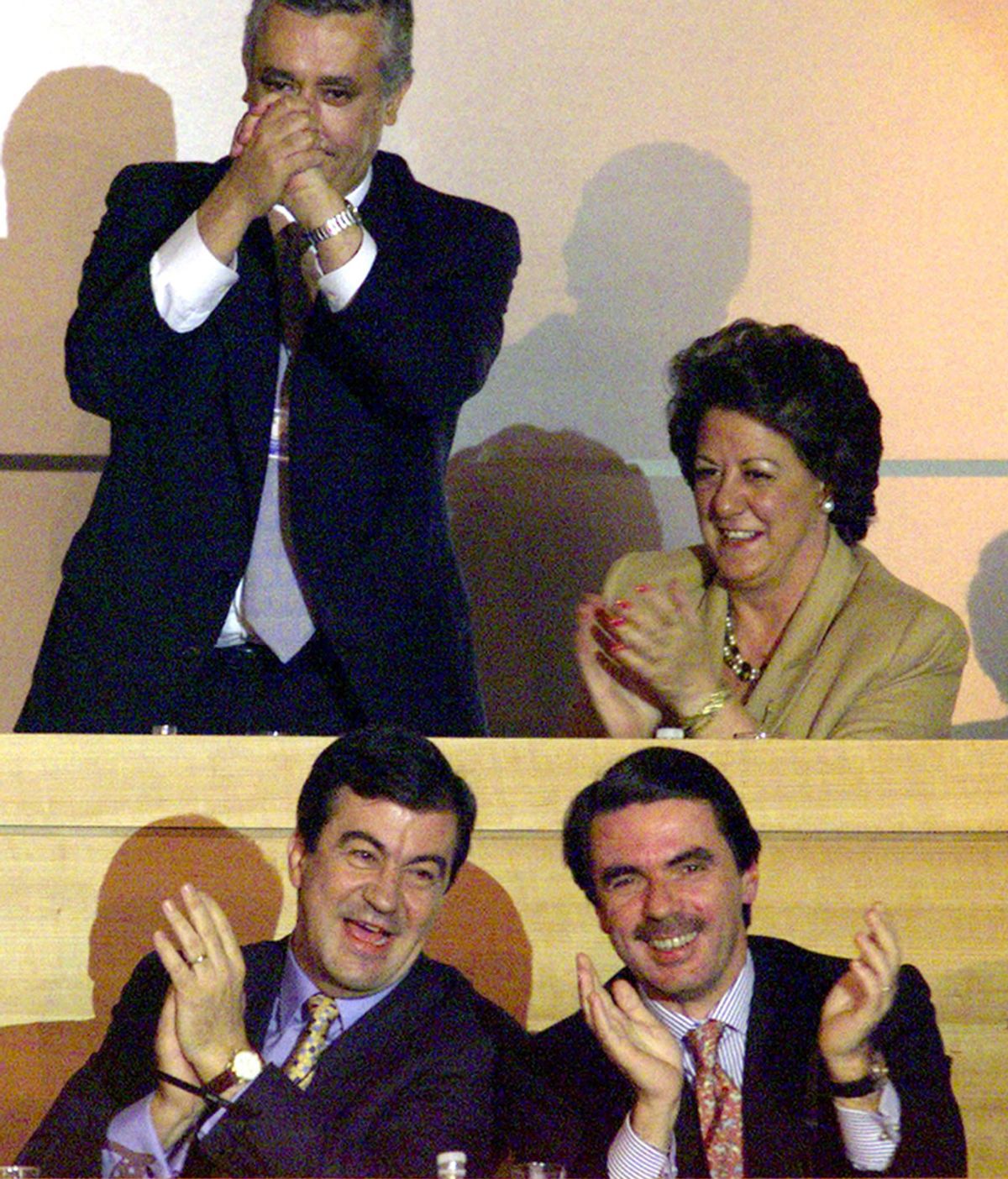 Rita Barberá junto a José María Aznar, Javier Arenas y Francisco Álvarez Cascos