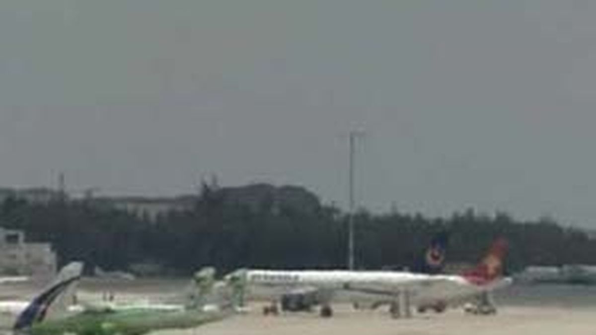 Imagen del Airbus tras el aterrizaje de emergencias