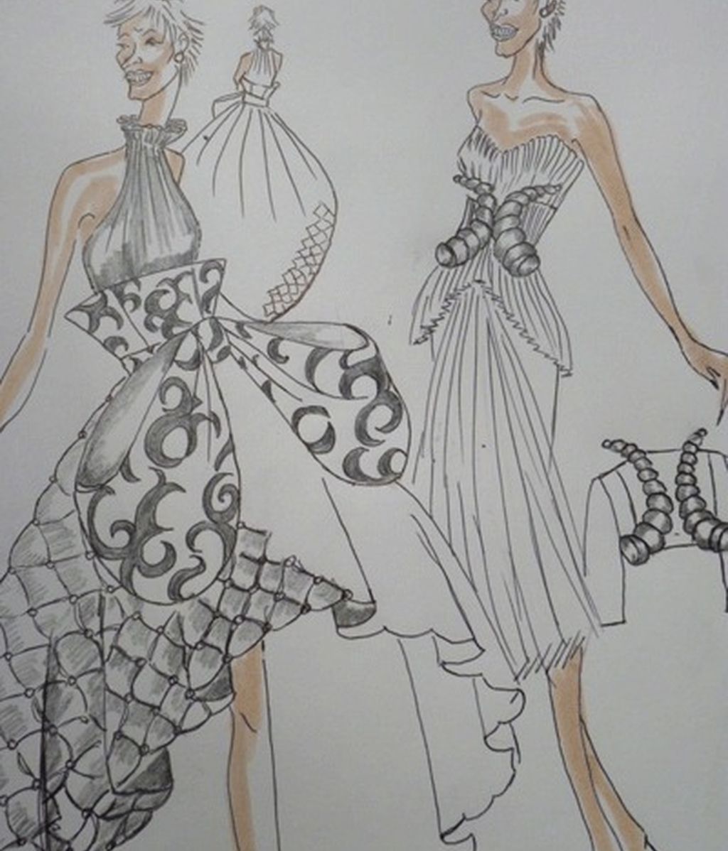 Los bocetos para el estilismo de Mercedes Milá en GH 12