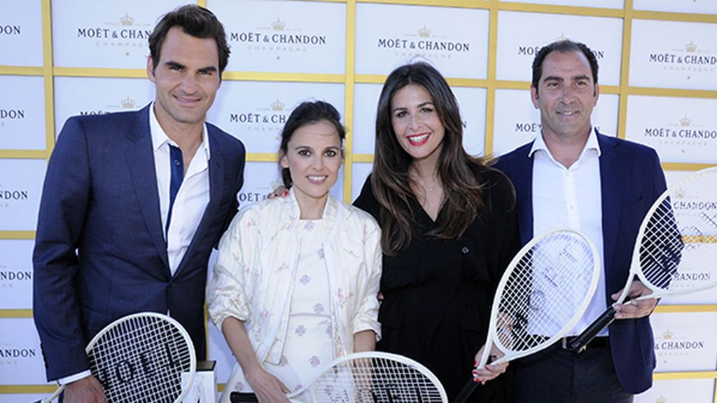 Roger Federer, Elena Anaya, Nuria Roca y Albert Costa