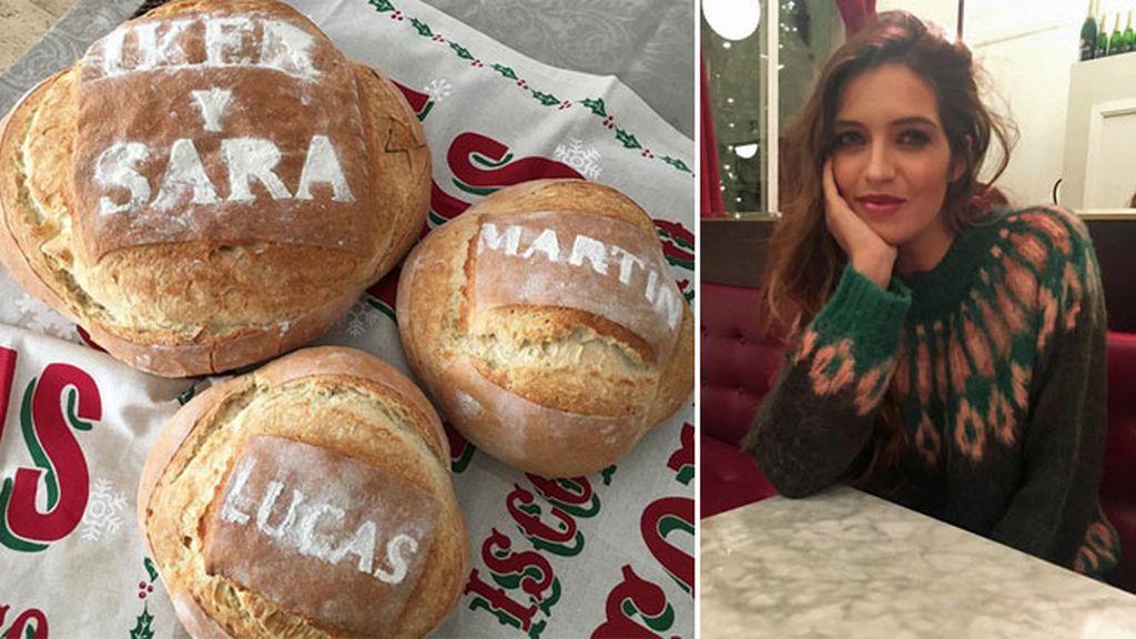 Sara cambió la típica foto de Navidad, por estos tres panecillos personalizados