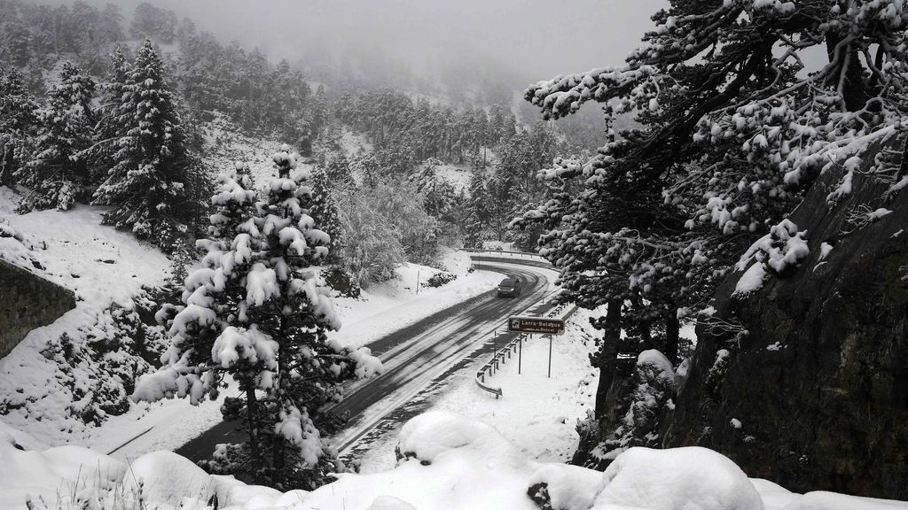 Una de las primeras nevadas de la temporada en España