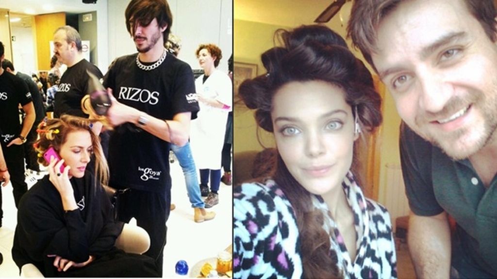 Ana Rujas y Kira Miró en peluquería