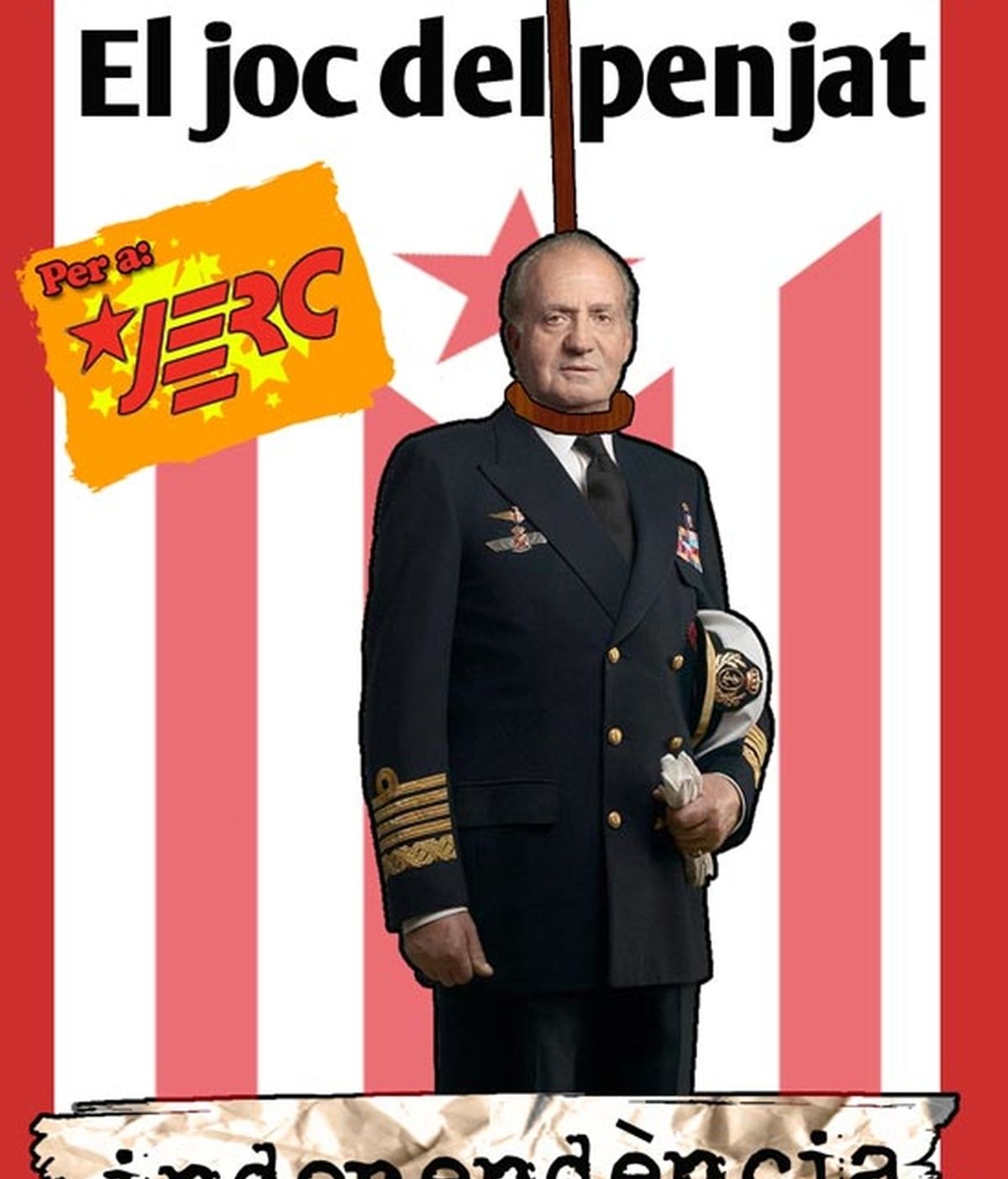 Una de las postales muestra a Don Juan Carlos como protagonista del "Juego del ahorcado" Foto: JERC