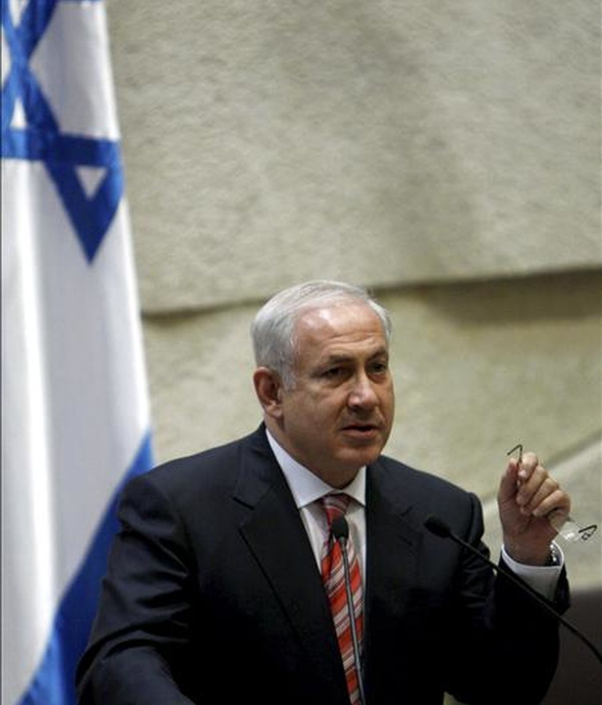 El primer ministro designado y líder del conservador Likud, Benjamín Netanyahu, hoy en el Parlamento israelí. EFE