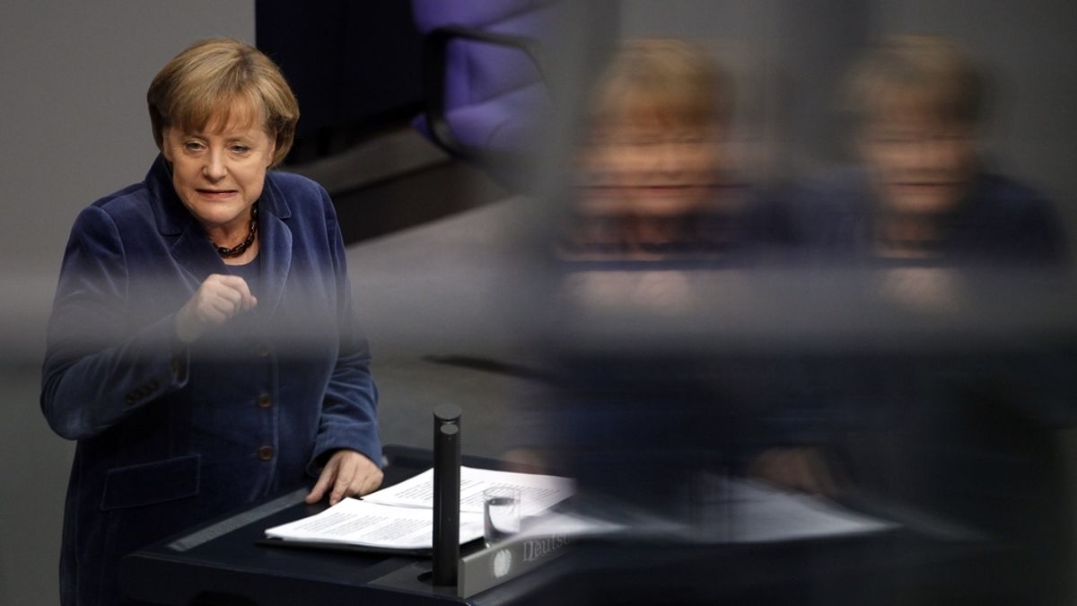 Angela Merkel en la rueda de prensa
