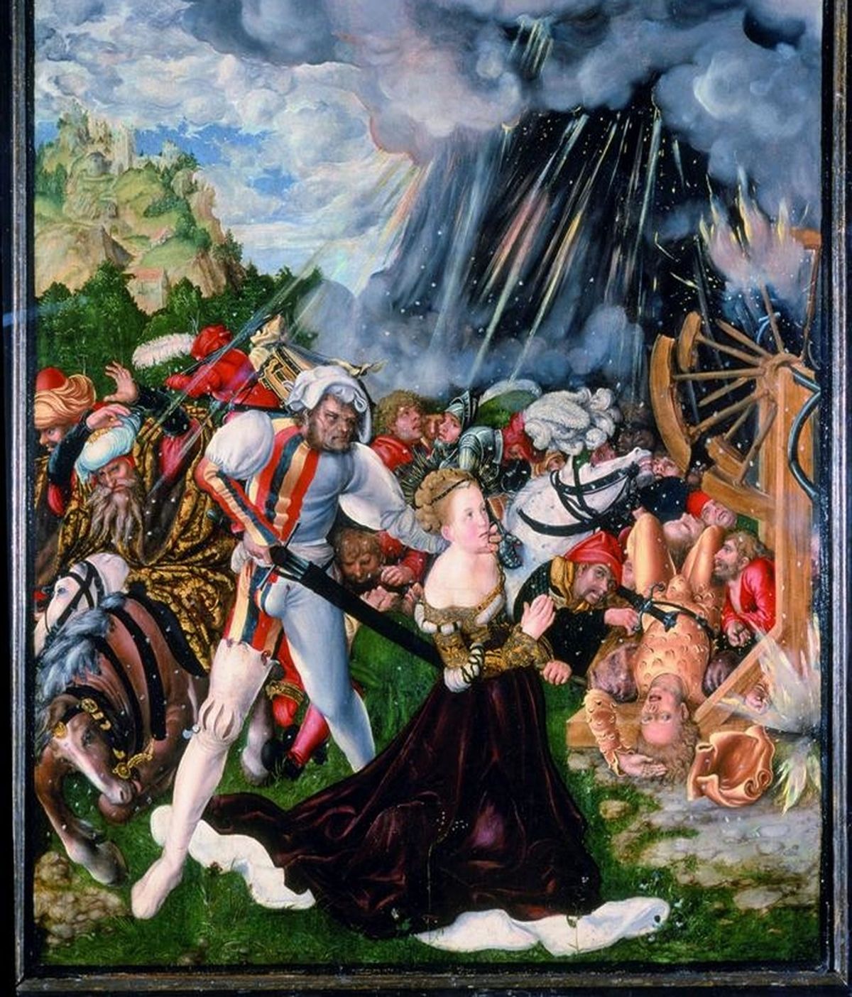 Fotografía facilitada por el Museo de Luxemburgo, del cuadro "Martirio de Santa Catalina", del pintor y diseñador de grabados renacentista alemán Lucas Cranach "El Viejo". EFE