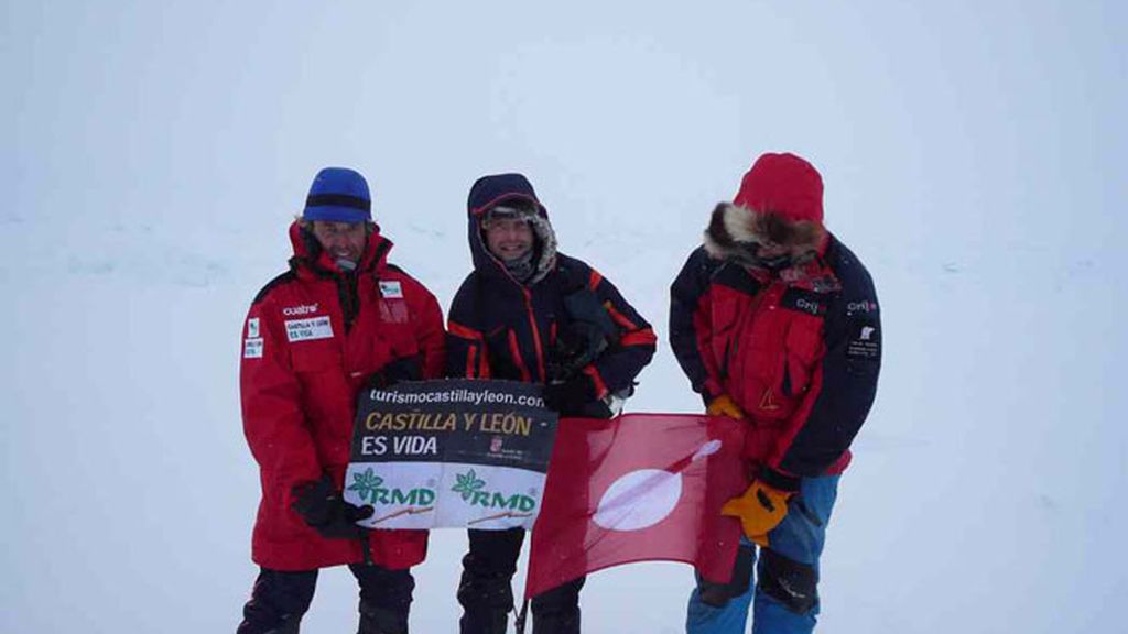 El momento de la llegada al Polo Norte