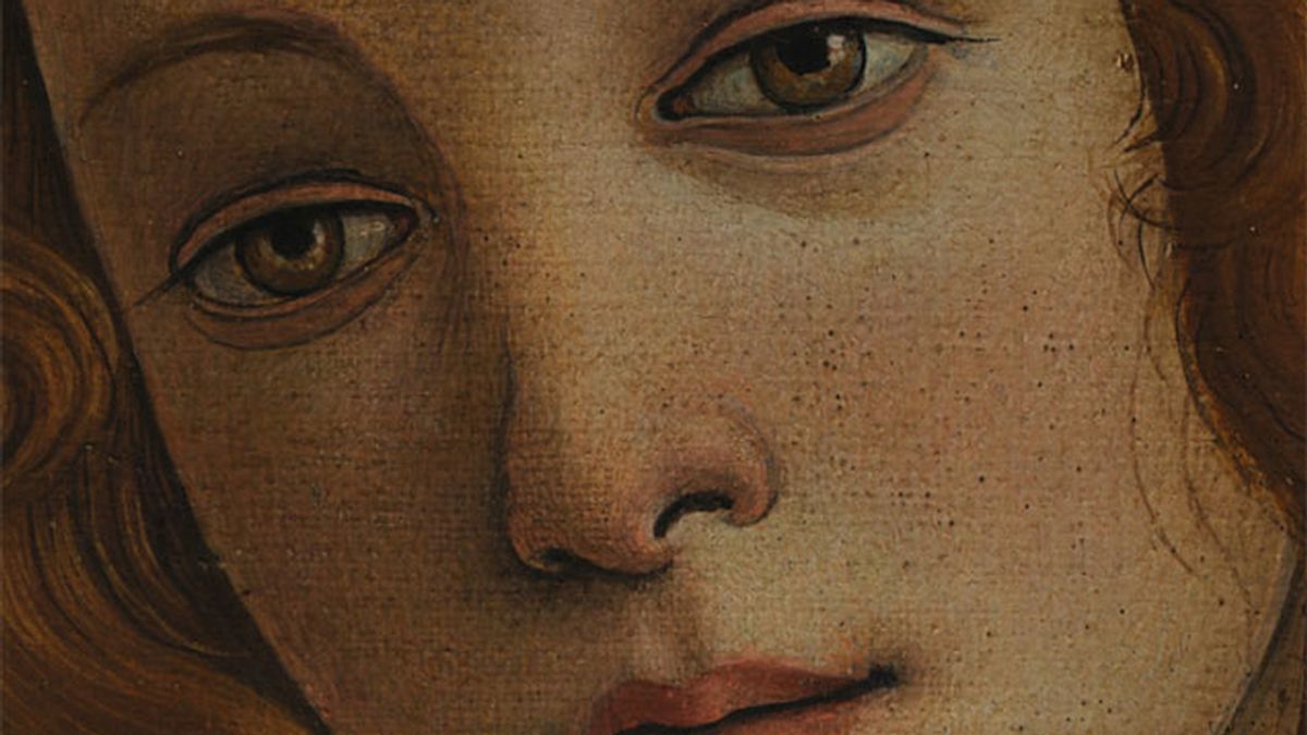 'El nacimiento de Venus', de Sandro Botticelli, a un detalle imposible de apreciar en persona en la galería Uffizi, donde actualmente se expone. Foto: Google Art Project. 'El nacimiento de Venus', de Sandro Botticelli, a un detalle imposible de apreciar en persona en la galería Uffizi, donde actualmente se expone. Foto: Google Art Project.