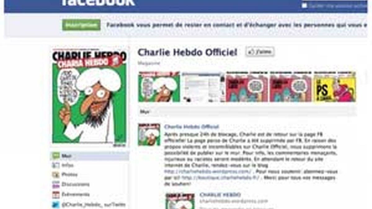 El perfil de Facebook de Charlie Hebdo, censurado