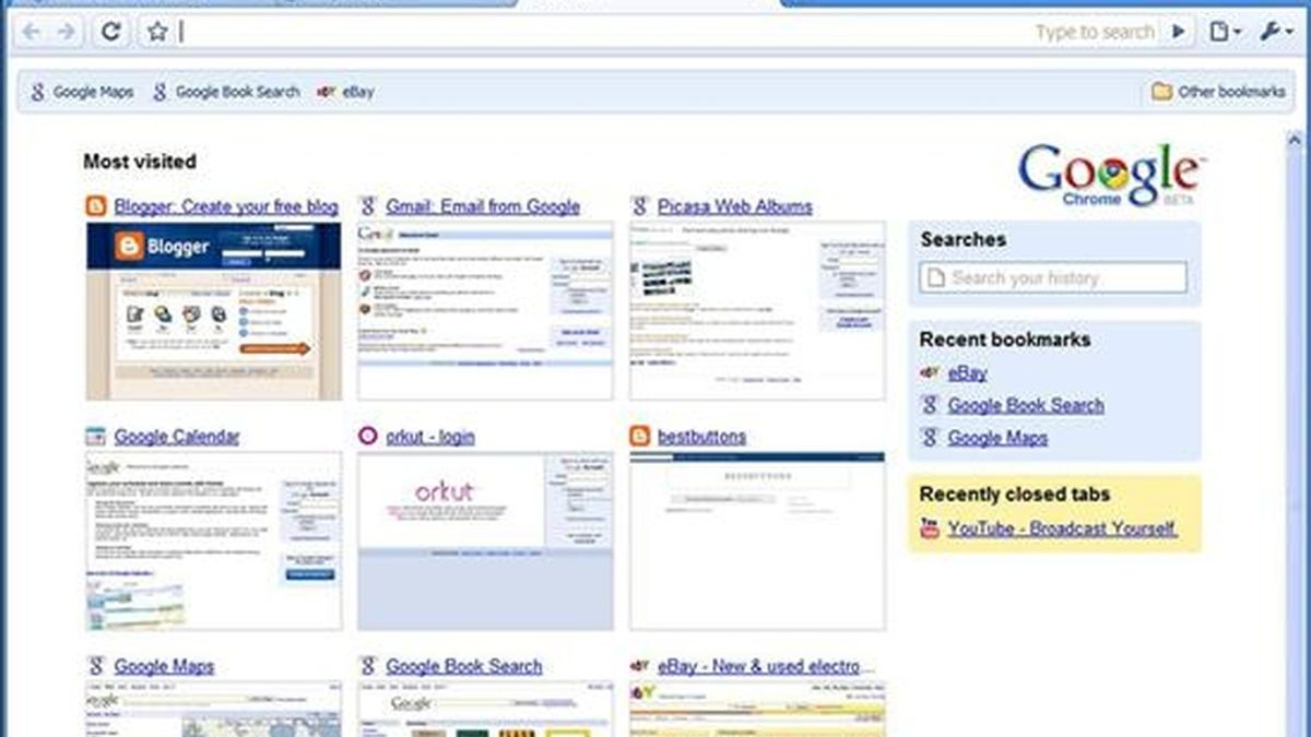 Fotografía cedida por Google que muestra el nuevo aspecto del buscador "Chrome". EFE/Archivo