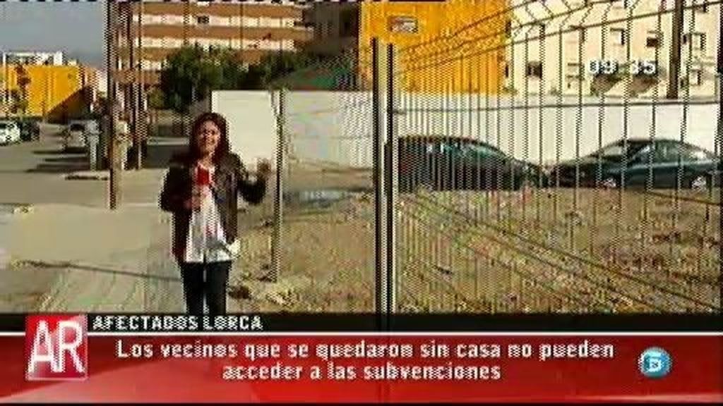 Los vecinos de Lorca que se quedaron sin casa no pueden acceder a las subvenciones