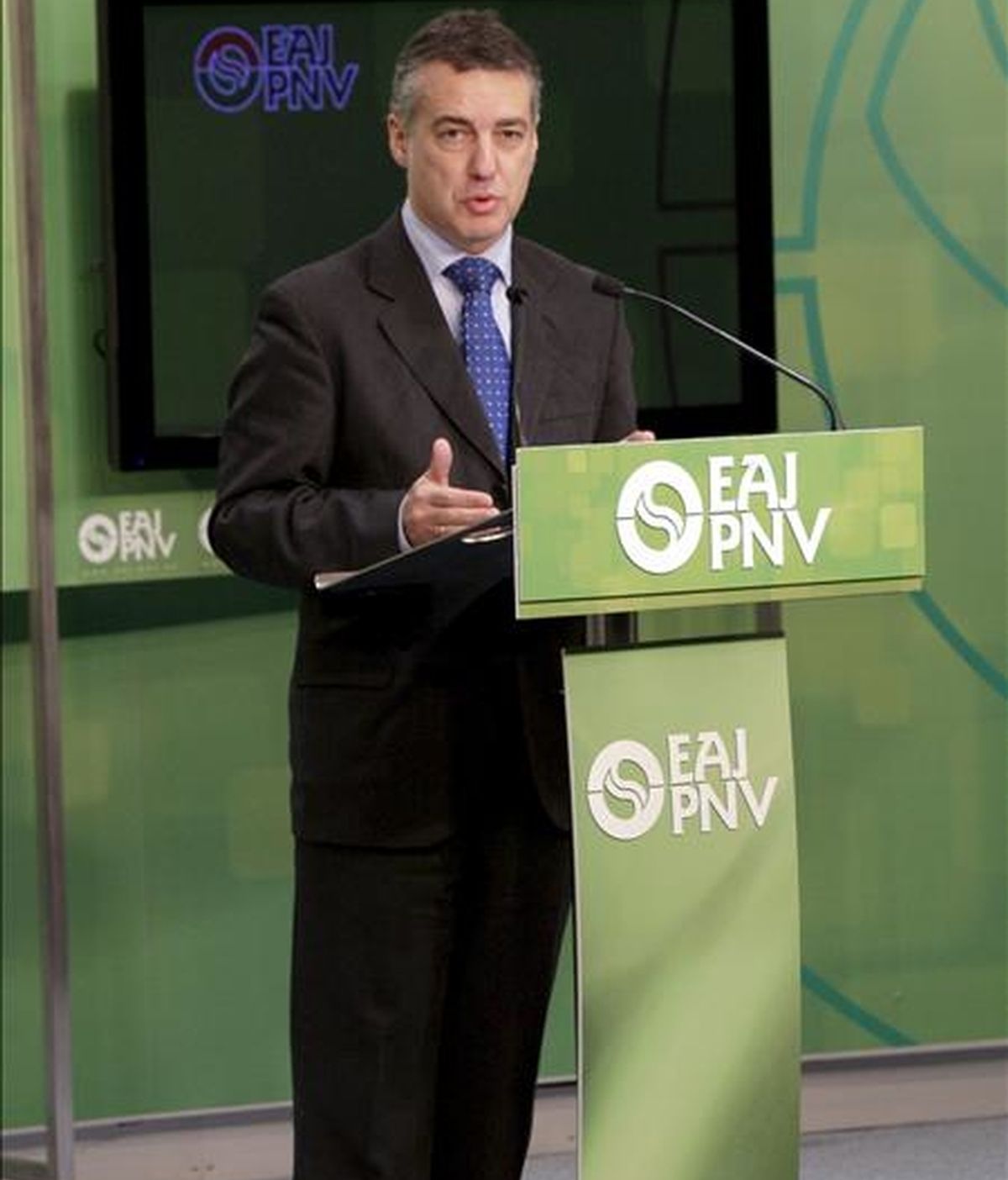 El presidente del PNV, Iñigo Urkullu, durante una rueda de prensa ofrecida ayer en Bilbao. EFE/Archivo