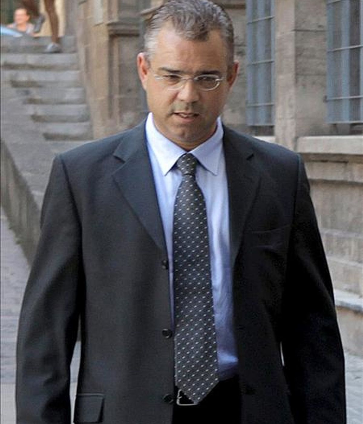 El ex conseller insular de Economía y ex presidente de UM, Miquel Ángel Flaquer, a su llegada a los juzgados de la capital balear para declarar como imputado en el caso "Can Domenge". EFE