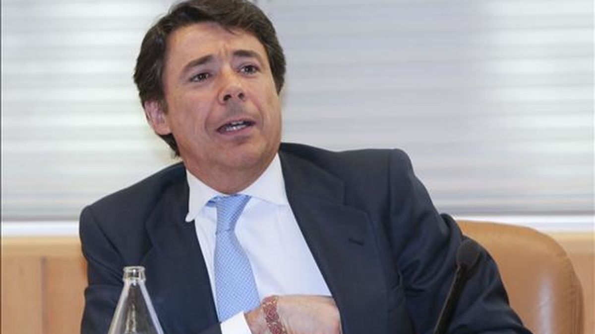 El vicepresidente regional, Ignacio González, durante su comparecencia. EFE/Archivo