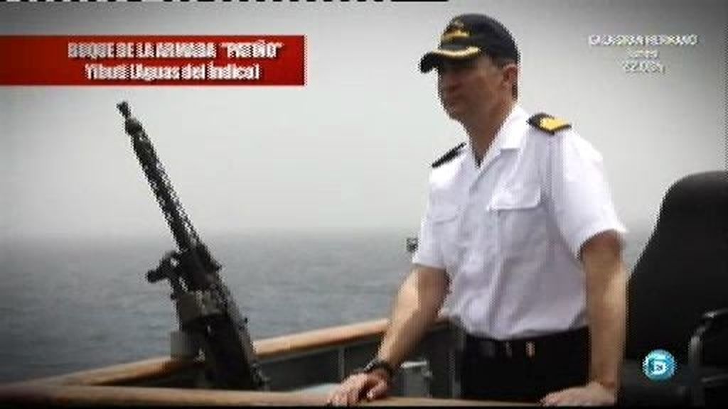 Mayka Navarro, a bordo del Patiño, el buque insignia de la armada española en la lucha contra la piratería
