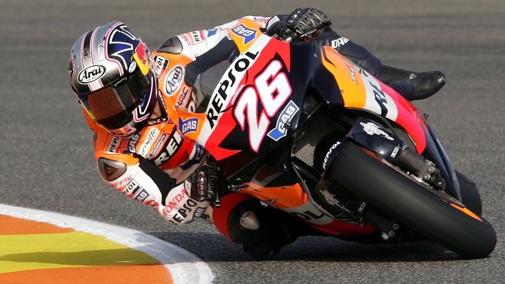 En 2006 rodando con la Honda de MotoGP