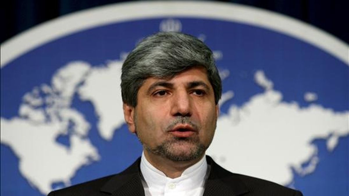 El portavoz del ministerio iraní de Asuntos Exteriores, Ramin Mehmanparast, durante su rueda de prensa semanal en Teherán (Irán). EFE/Archivo