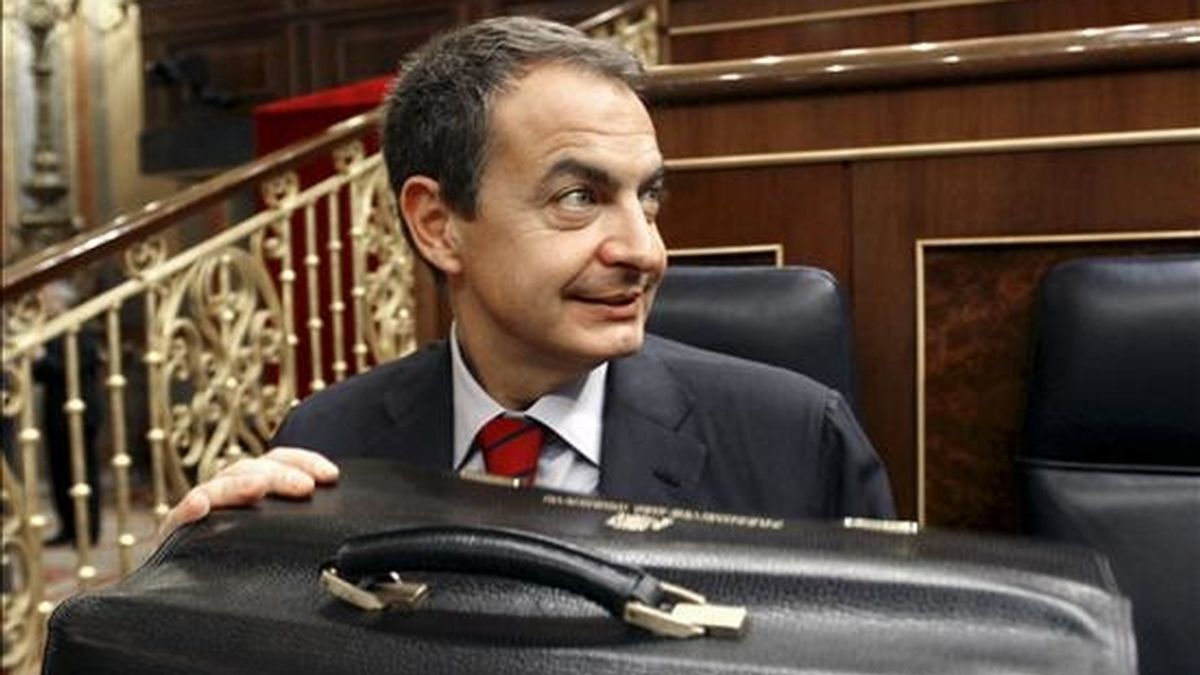 El presidente del Gobierno, José Luis Rodríguez Zapatero, el año pasado en el debate sobre el estado de la nación, en el Congreso de los Diputados. EFE/Archivo