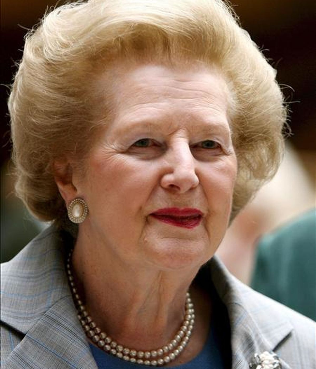 Fotografía del pasado 15 de mayo de 2007 en la que se observa a la ex primera ministra del Reino Unido Margaret Thatcher al llegar al Museo Imperial de Guerra en Londres (Reino Unido). EFE/Archivo