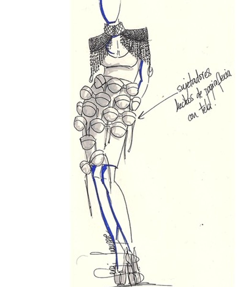 Los bocetos para el estilismo de Mercedes Milá en GH 12