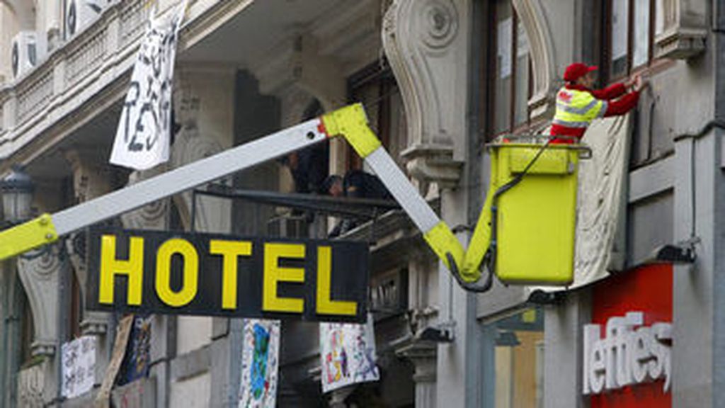 Desalojo de los okupas de un Hotel de Madrid