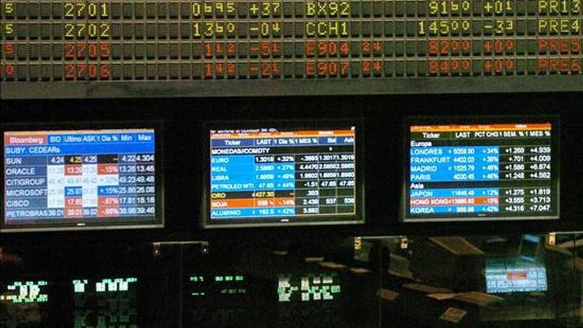 También con resultados positivos se ubicó la rueda de Buenos Aires, donde el índice Merval ascendió un 0,88%, hasta las 2.600,63 enteros, máximo nivel histórico alcanzado por el indicador. EFE/Archivo También con resultados positivos se ubicó la rueda de Buenos Aires, donde el índice Merval ascendió un 0,88%, hasta las 2.600,63 enteros, máximo nivel histórico alcanzado por el indicador. EFE/Archivo