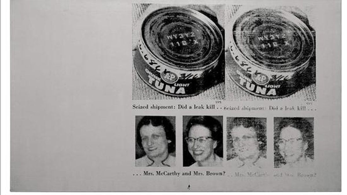 Mrs. McCarthy and Mrs Brown" de Andy Warhol, obra de la serie de desastres que muestra a dos amas de casa de Detroit, víctimas de una intoxicación por atún enlatado, se ha venido en Sotheby's de Londres por 4,36 millones de euros (6,13 millones de dólares). La obra, procedente de un coleccionista europeo, alcanzó un precio más de doce veces superior al que se pagó por ella en la misma sala en 1995. EFE