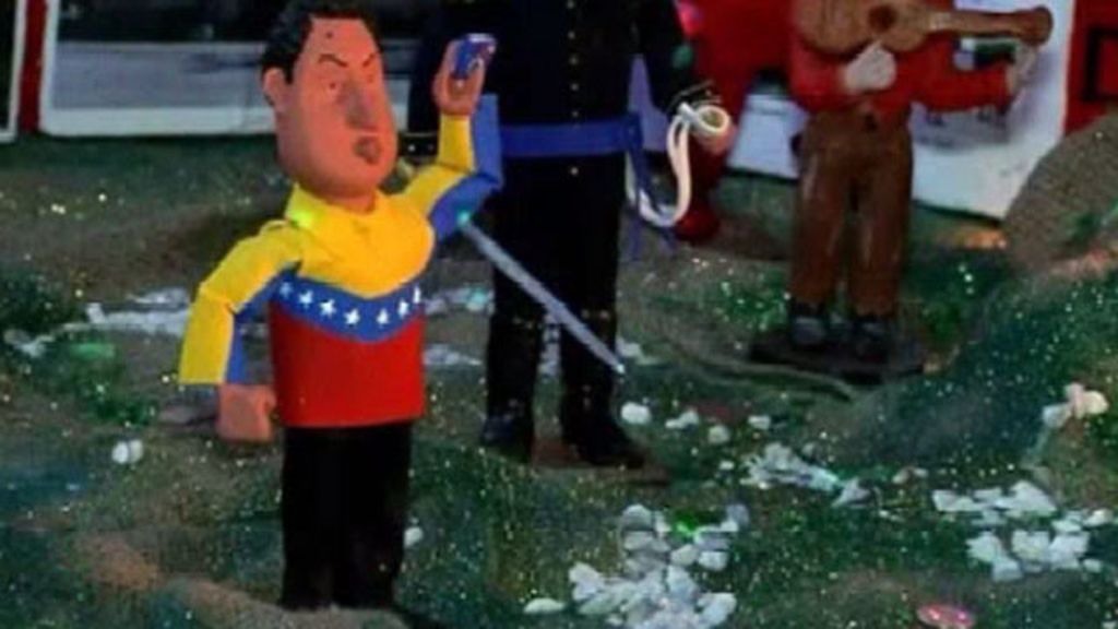 Chávez, en un pesebre navideño
