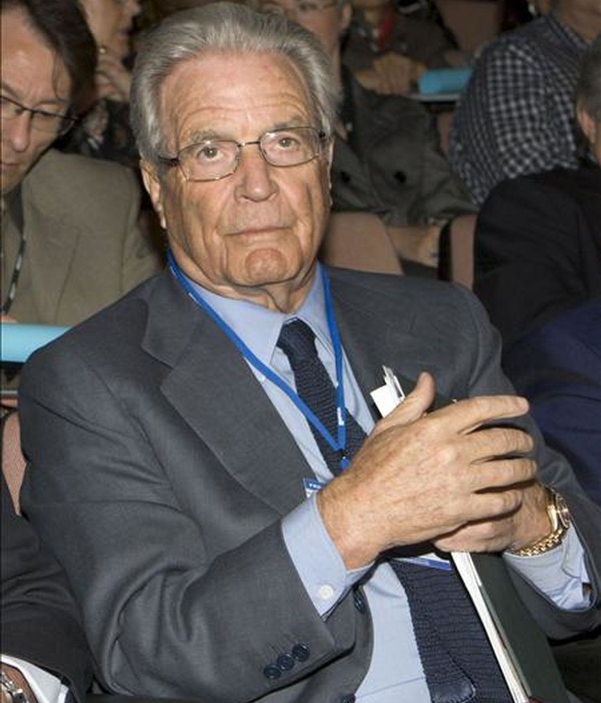 El jurista Antonio Garrigues Walker, en la inauguración del X Foro Internacional de Logística PILOT, en Zaragoza, en abril pasado. EFE/Archivo