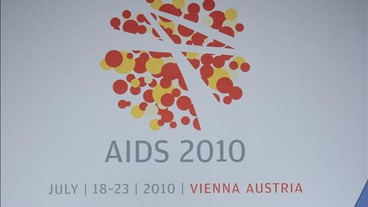 Logotipo de la XVIII Conferencia Internacional SIDA, que se celebra en Viena. EFE/Archivo