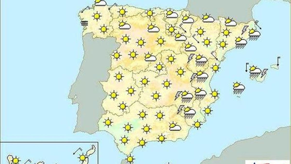 Tiempo previsto para mañana en España. EFE
