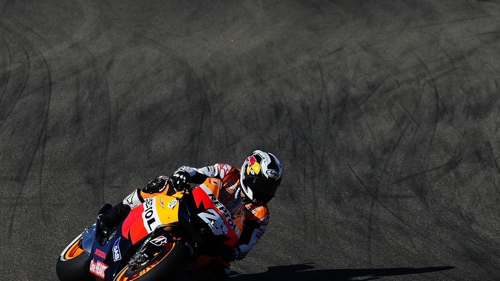 En 2011 con su Honda de MotoGP