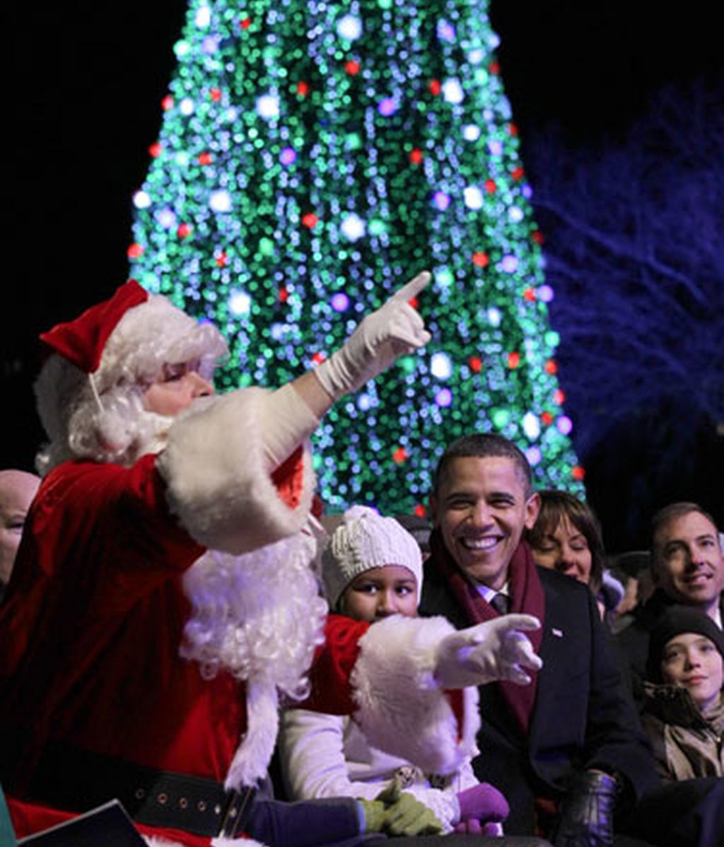 Los Obama dan luz a la Navidad