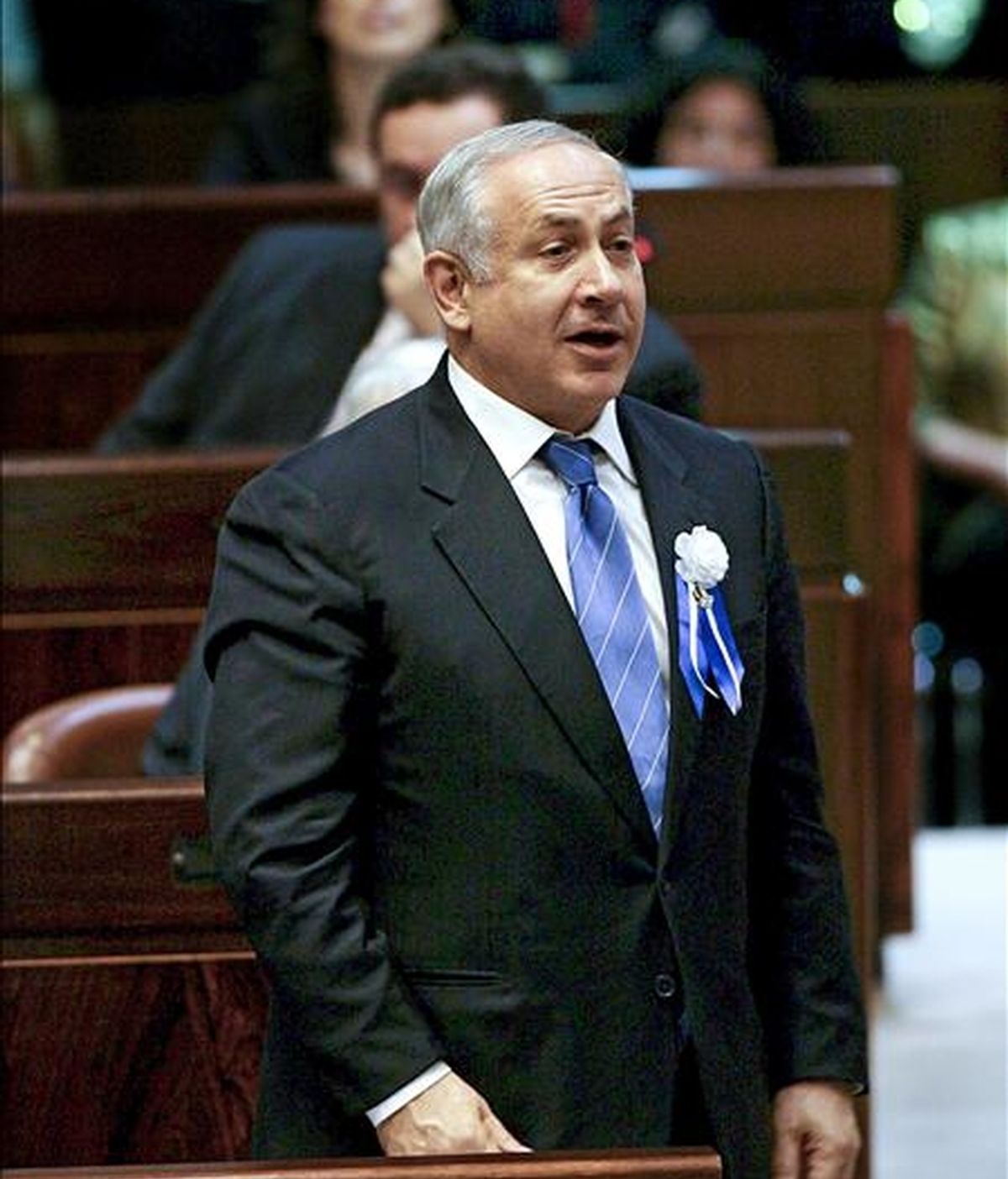 El primer ministro israelí Benjamín Netanyahu, interviene en una sesión de la Kneset, la cámara legislativa de Israel. EFE/Archivo