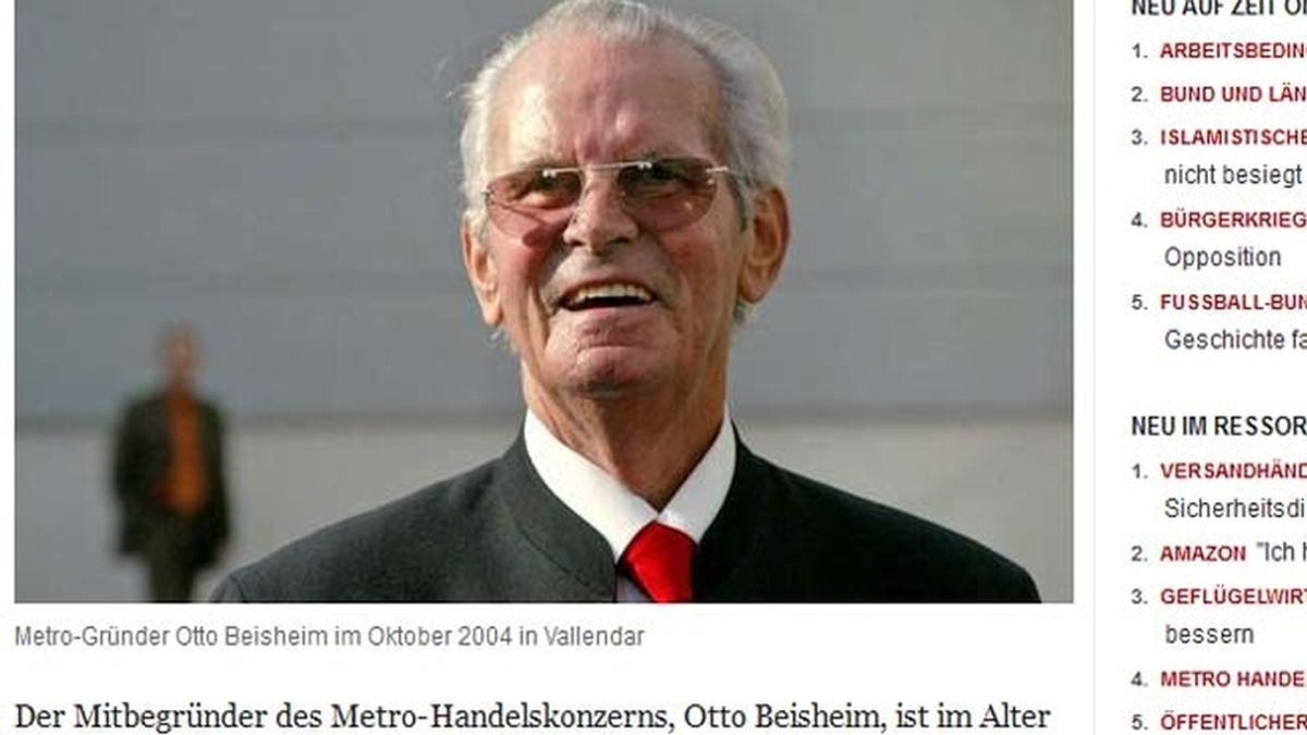 El millonario alemán Otto Beisheim se suicida a los 89 años tras diagnosticársele una enfermedad incurable