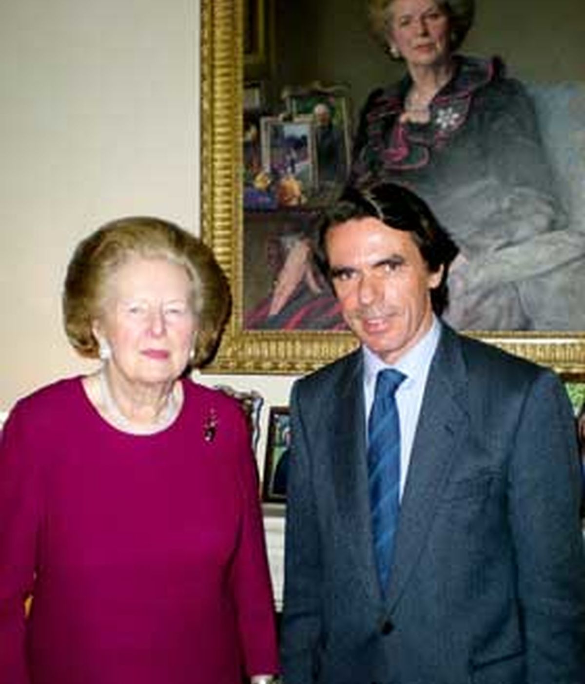 José María Aznar se reunió la semana pasada con Tatcher que accedió a recibir el galardón. FOTO: FAES