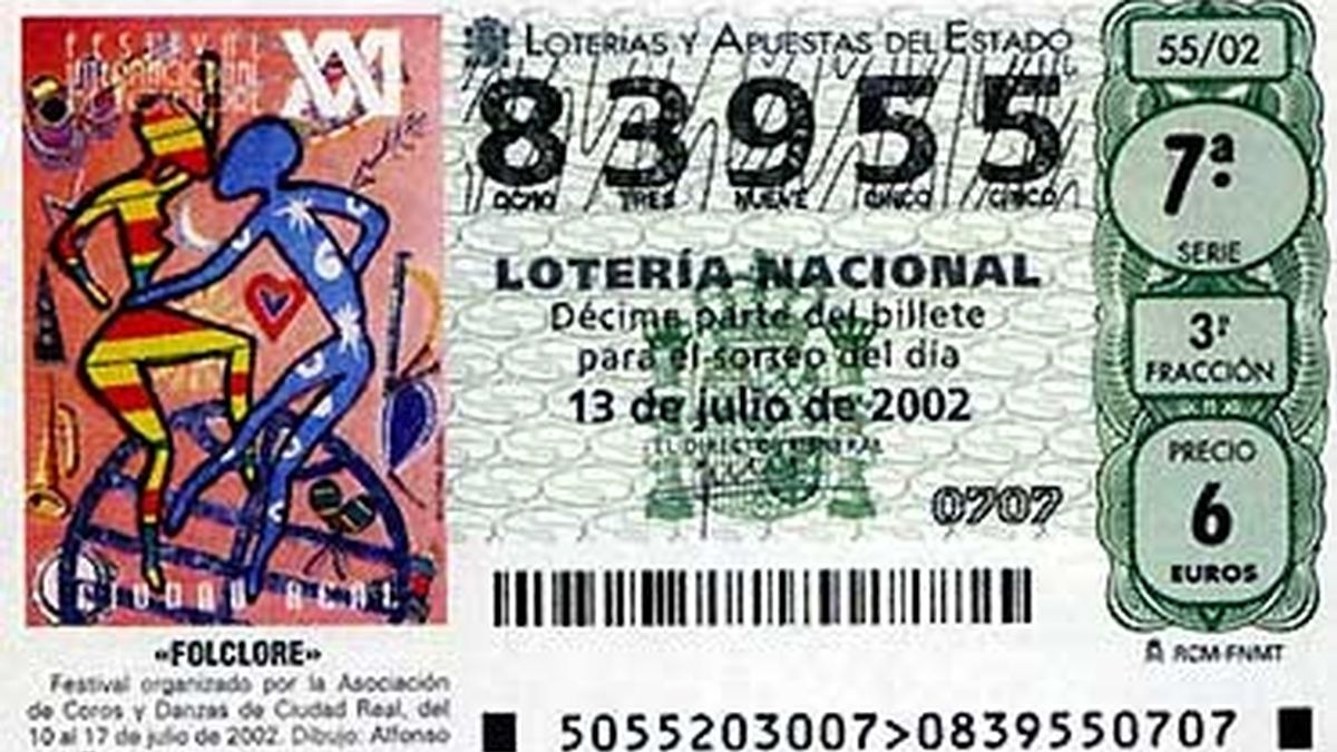 Décimo de Lotería de 2002.