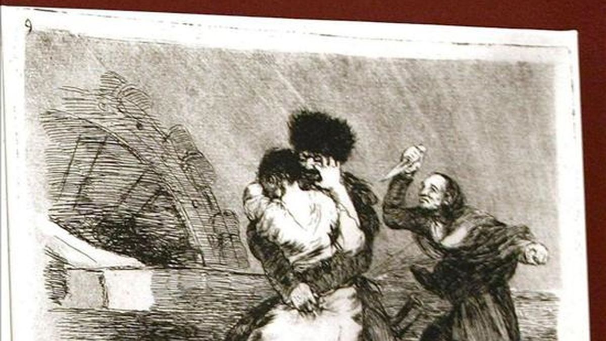 Grabados de Francisco de Goya de la exposición "Goya, su visión de la guerra", organizada por la Universidad Internacional Menéndez Pelayo en Santander. EFE/Archivo