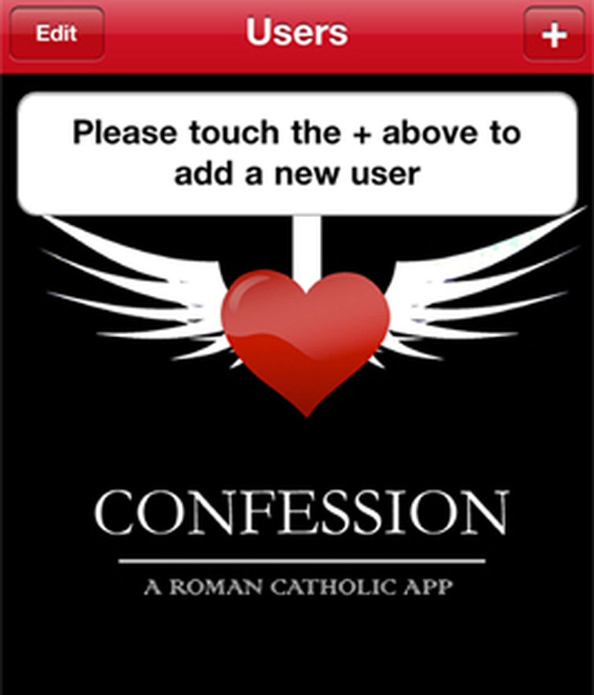 La interfaz gráfica de 'Confession', la nueva aplicación para creyentes que no tengan tiempo para acudir al confesor.