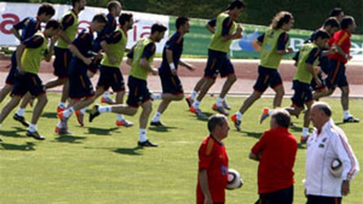 La selección durante un entrenamiento en Las Rozas. Foto: EFE