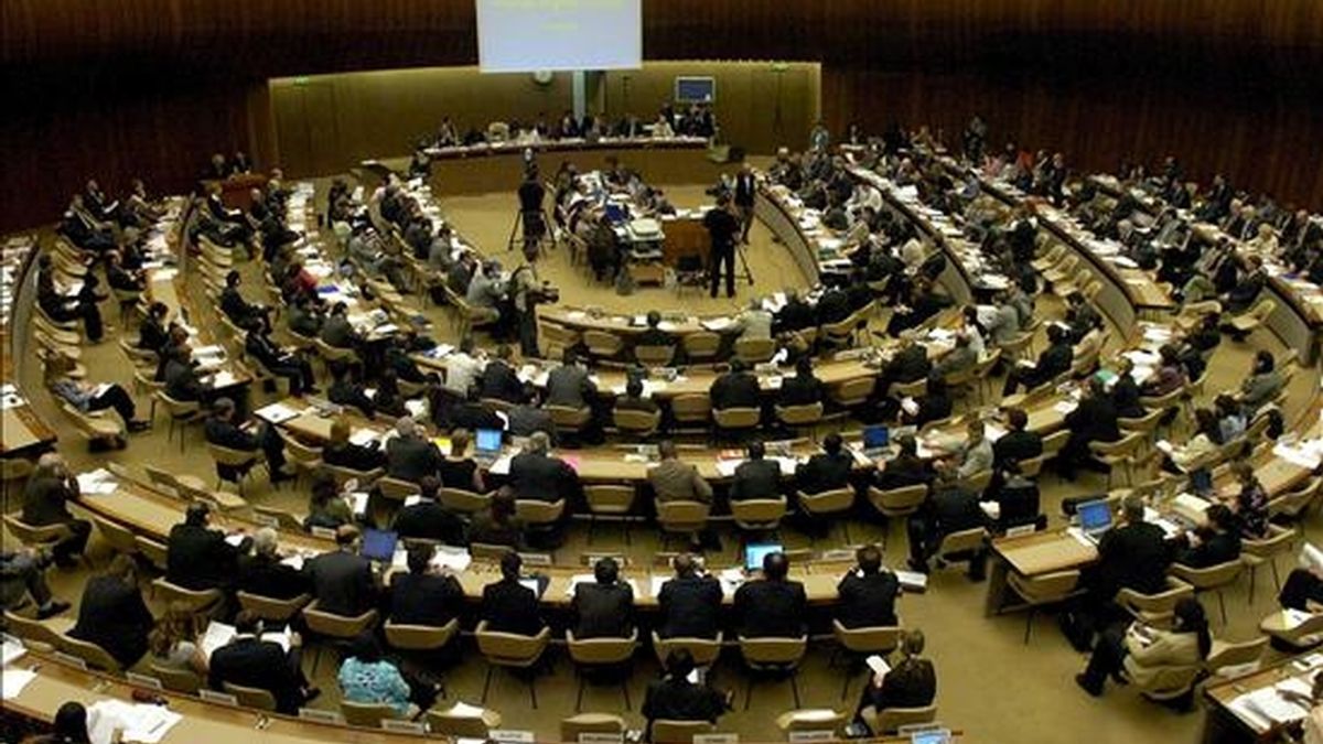 Vista general de una sesión de la reunión del Consejo de Derechos Humanos (CDH) de la ONU, en Ginebra, Suiza, órgano em el que EE.UU. aspira a alcanzar un puesto. EFE/Archivo