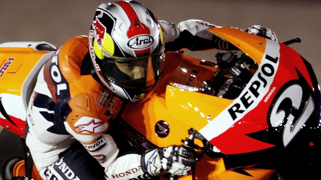 En 2008 con la Honda de MotoGP