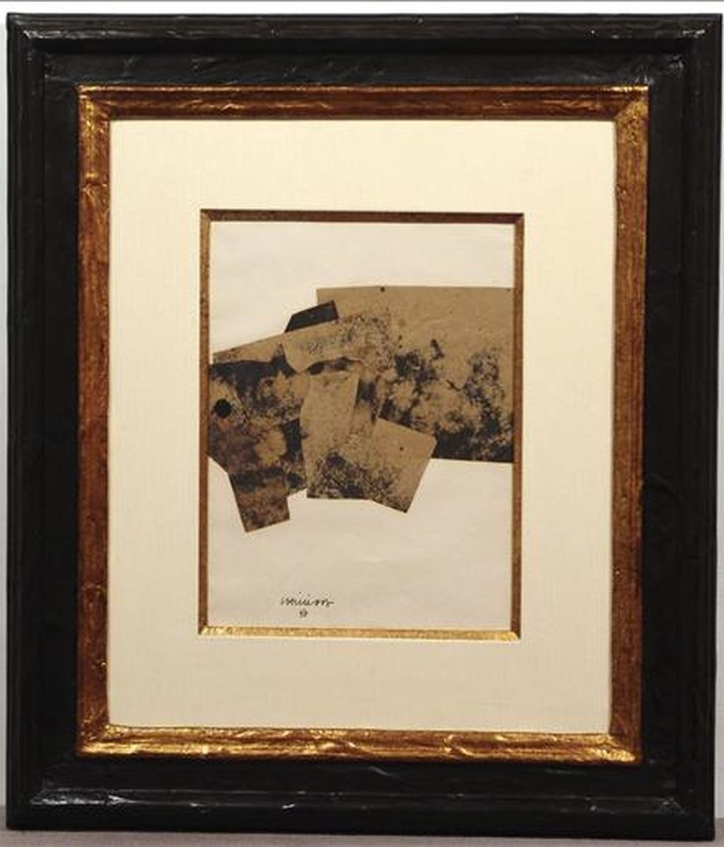 Foto facilitada por la galería Juan Gris de la obra "Papel alquitranado" de Eduardo Chillida, una de las veinte obras de arte de Picasso, Chillida, Tapies y Botero, entre otros artistas, valoradas en cinco millones de euros (unos 6,5 millones de dólares), que fueron robadas con el camión en que se encontraban, el pasado sábado. EFE