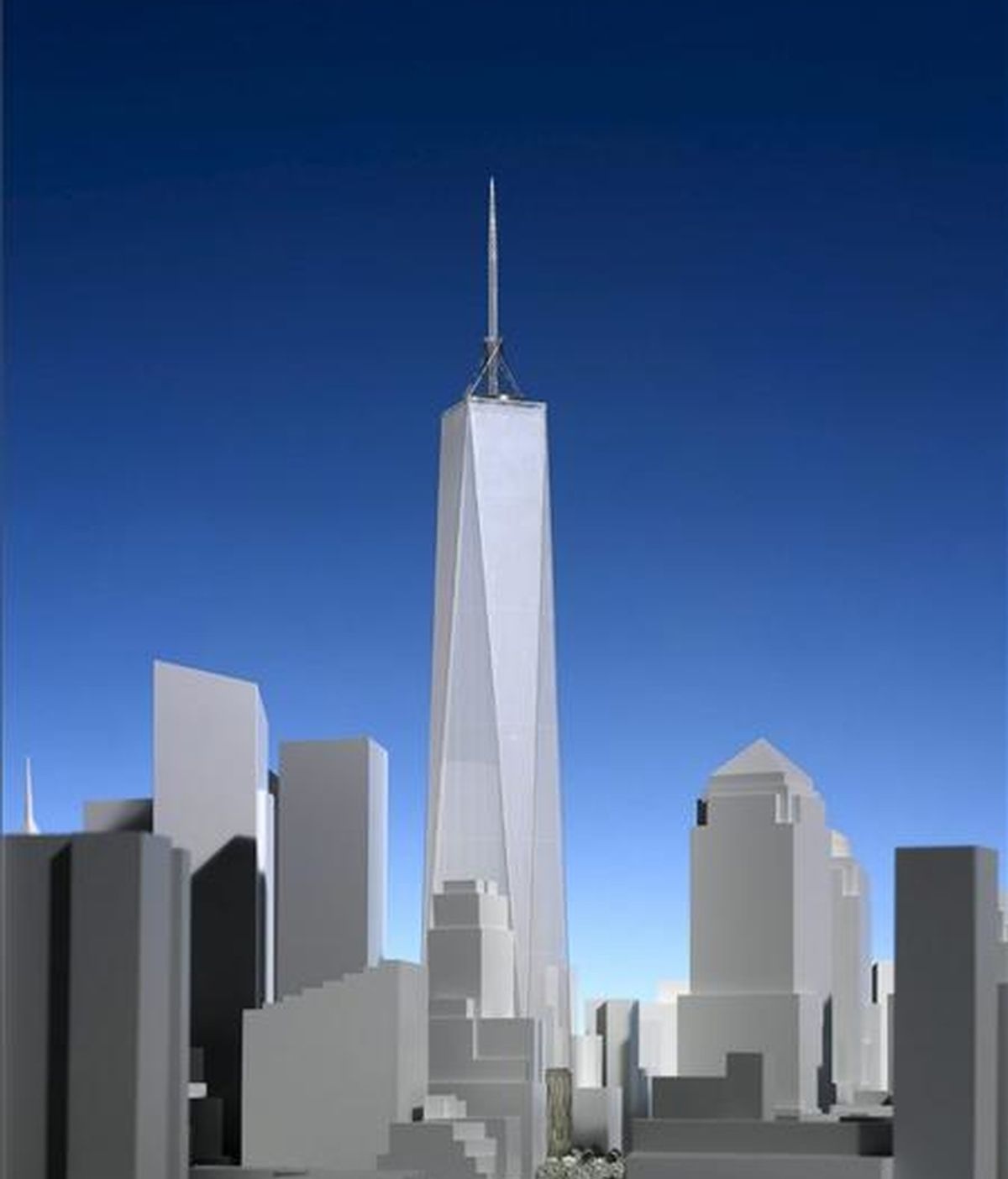 Foto del 29 de junio de 2005 de una maqueta de la Torre de la Libertad (Freedom Tower), que ocupará el lugar del World Trade Center en Lower Manhattan. EFE/Archivo