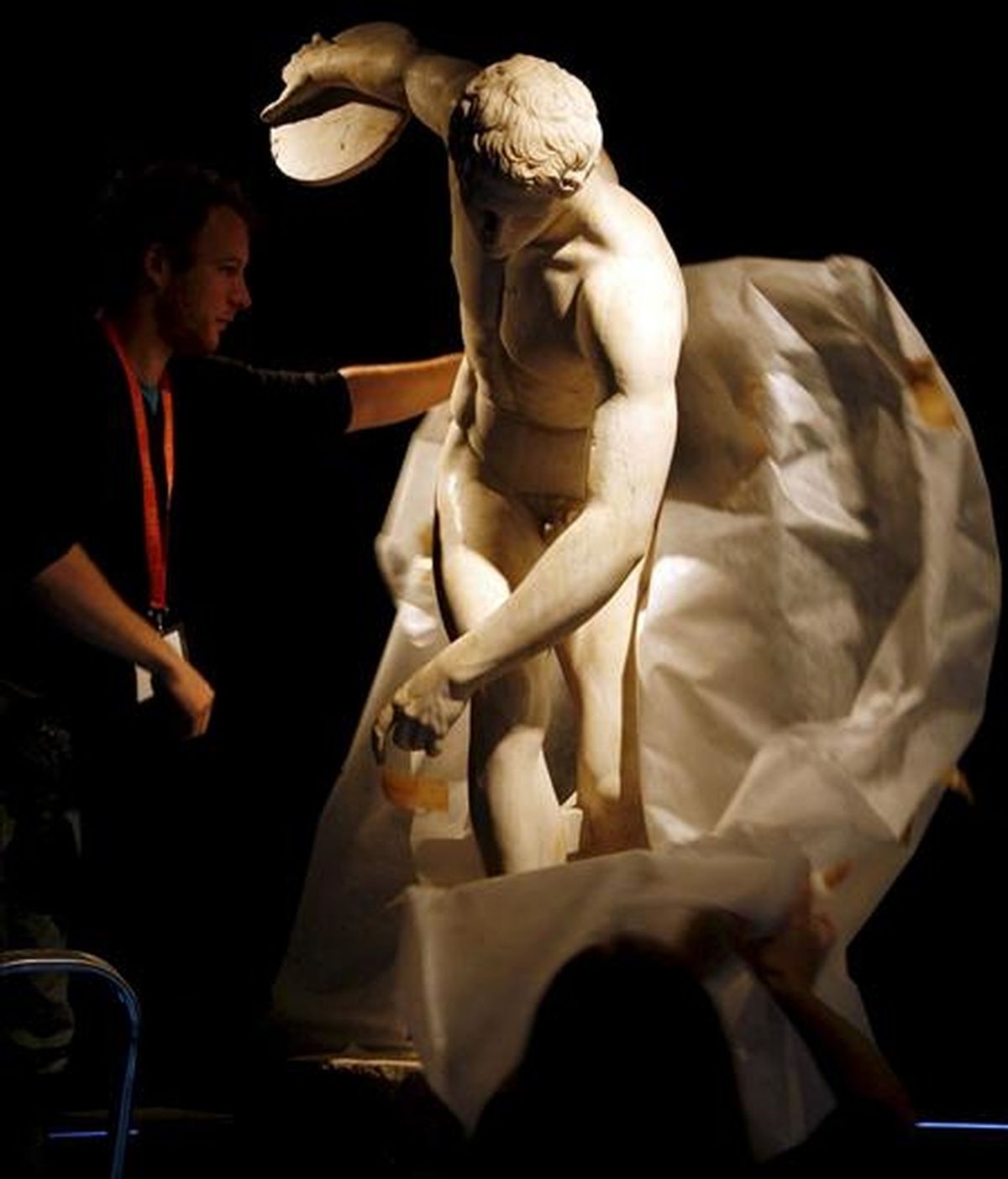 "El discóbolo", de Mirón, protagonista de la exposición "La belleza del cuerpo. Arte y pensamiento en la Grecia Antigua", que se inauguró el pasado mes de abril en en el Museo Arqueológico de Alicante. EFE/Archivo