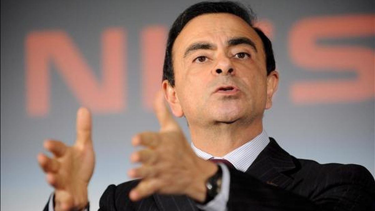 El director general de Nissan, Carlos Ghosn, da una conferencia de prensa para presentar los resultados financieros en la sede de la compañía en Tokio, Japón, el pasado mes de febrero. EFE/Archivo