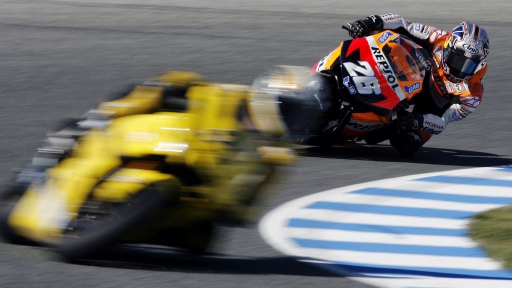 En 2007 con la Honda de MotoGP