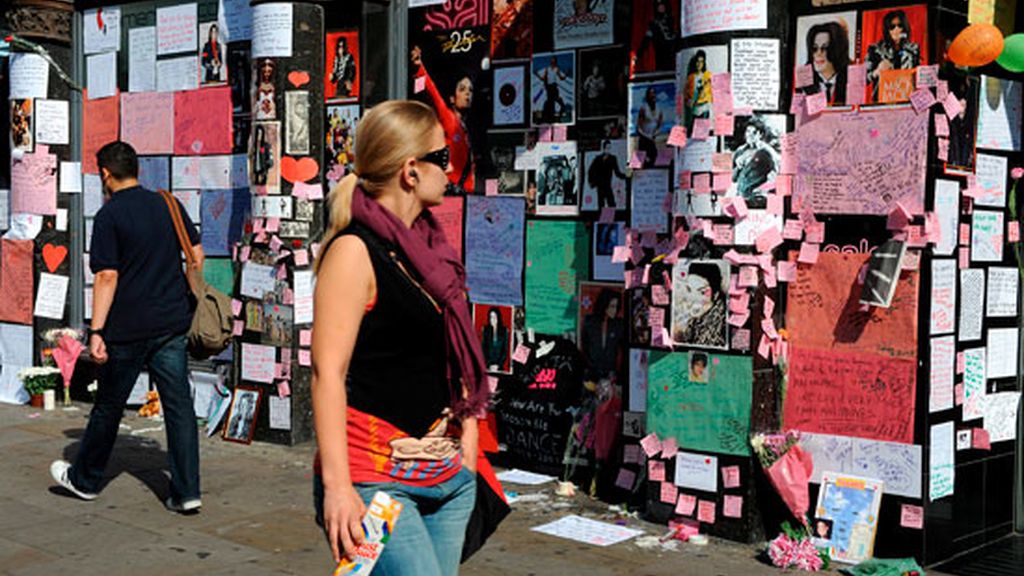 mensajes en una tienda de música en londres